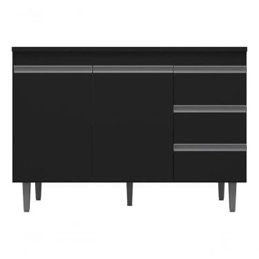 Imagem de Balcão Gabinete Multiuso Andreia 160cm Cor Preto