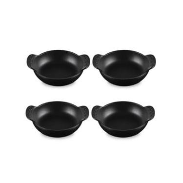 Imagem de CONJUNTO 4 PANELAS BUFFET LE CREUSET BASE GOURMAND SEM TAMPA 13CM EM FERRO FUNDIDO BLACK MATTE 20502130000425 Black Matte