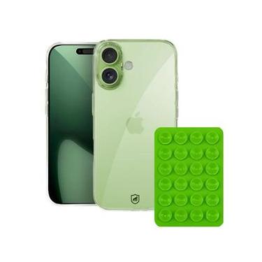 Imagem de Kit Capa Crystal Slim para iPhone 17 +  Ventosa - Verde - Gshield