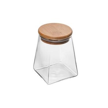 Imagem de Porta Mantimento De Vidro Com Tampa De Bambu 350Ml