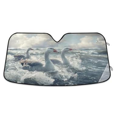 Imagem de Blueangle Para-brisa de carro Grey Goose Protetor solar para carros - Proteção UV dobrável, ajuste universal 139.7 cm x 70.1 cm Protetor de para-brisa dianteiro (448)