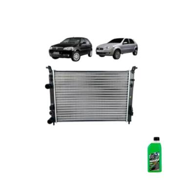 Imagem de Kit Radiador Palio 1.0 1.3 1.4 8/16V + Aditivo Radiador Paraflu Verde 1L