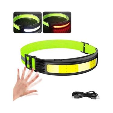 Imagem de Lanterna De Cabeça LED COB Recarregável Com Sensor, 5 Modos, Bateria I