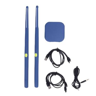 Imagem de Naroote Kit de Baquetas de Ar Com Sensor de Movimento 3D, Conjunto de Bateria Elétrica Recarregável Silenciosa Com 8 Sons RGB, Pedais para Adultos, Crianças e Iniciantes, Prática