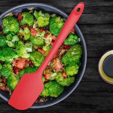 Imagem de Espátula de silicone grande, espátulas de borracha resistente ao calor de 315 °C para assar, cozinhar, raspar e misturar, utensílios de cozinha antiaderentes, núcleo de aço inoxidável, sem BPA, 28 cm