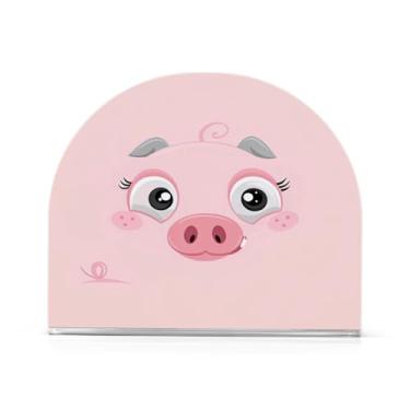 Imagem de Qilmy Porta-guardanapos de acrílico Happy Pig Face, suporte de guardanapo de coquetel de plástico transparente para mesas de restaurante de cozinha, 2 peças