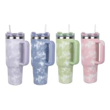 Imagem de Copo Térmico com Tampa e Canudo, 1200ml, Grande, Cores Sortidas, para Cerveja, Drinks, Gin, Sucos e Água