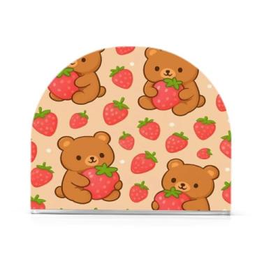 Imagem de Qilmy Porta-guardanapos de acrílico Cute Bears, suporte de guardanapo de coquetel de plástico transparente para mesas de restaurante de cozinha, 2 peças