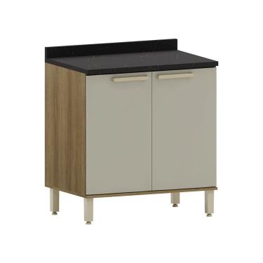 Imagem de Balcao de Cozinha com Tampo 80cm 2 Portas Isis Luciane Moveis