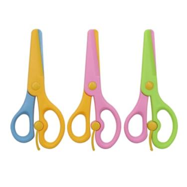 Imagem de Tesoura Plástica Escolar Infantil - 1 Unidade Cores Sortidas - Corta Apenas Papel, Sem Lâminas e com Ponta Redonda Cortes Seguros