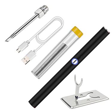 Imagem de Ferro de Solda Elétrico Sem Fio Portátil com Pontas Removíveis Carregamento USB Fácil Operar Aquecimento Rápido para Soldagem DIY Doméstica Componentes Eletrônicos Conjunto Ferramentas Úteis Placas Ci