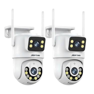 Imagem de ANJ.GG Câmera de Segurança Interna/Externa, Estilo Domo, 1080p, Detecção de Movimento, Monitoramento Residencial, V17-branco*2, Wi-Fi/Com fio, Áudio 2 Vias, AC/DC, Wi-Fi