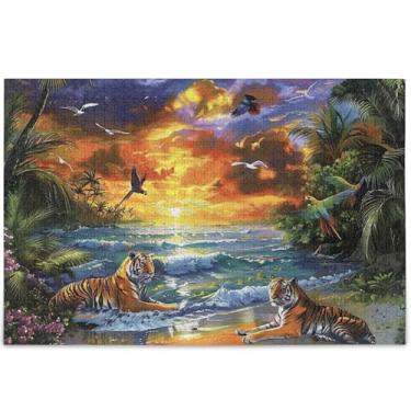 Imagem de Quebra-cabeças para adultos com pintura de praia, 1000 peças, presentes para amantes, família, quebra-cabeças legais para adultos, brinquedo artístico, 75 x 50 cm