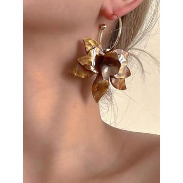 Imagem de Brincos florais vintage estilo francês para mulheres, joias minimalistas, brincos chiques, acessórios de moda, presente para presente de Natal para presente de amizade para mulheres dia dos namorados