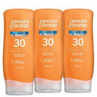 Imagem de kit com 3 Protetor solar corporal cenoura & bronze fps 30 com 200ml Ce