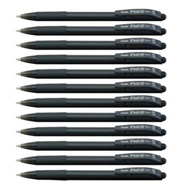 Imagem de Caneta Esferografica Feel It 0, 7mm Preta - Caixa com 12 Unidade(s), Pentel, BX417-A, Preta