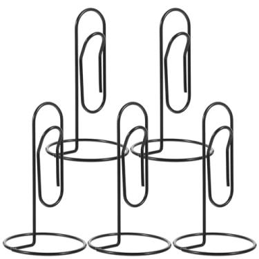 Imagem de SAFIGLE Conjunto de 5 Prendedores de Papel de Metal para Mesa, Suporte para Recados de Mesa Preto, Prendedores de Arquivo Multiuso para Uso No Escritório, Em Casa E Na