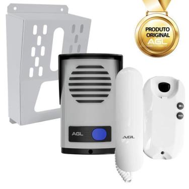 Imagem de Kit Porteiro Eletrônico P10S AGL Bivolt Protetor Interfone, Branco