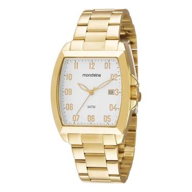 Imagem de Relogio Mondaine Masculino Dourado 83497GPMVDE1Retangular-Masculino