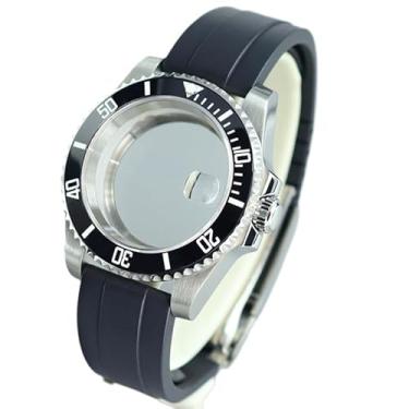Imagem de FEIYASHI Caixa de relógio mecânico SUB Diver de 40 mm de aço inoxidável para movimento NH35 NH34/36/38 Miyota8215 8205 ETA2824 PT5000, Tampa inferior de vidro 1, For NH35/36/38 Movement, Caixa de