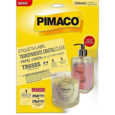 Imagem de Etiqueta Carta Transp Cristal 5Fls 215X279Mm Cx Com 05