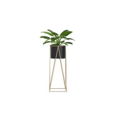Imagem de Vaso de plantas moderno rack de flores de ferro suporte de plantas suporte de flores sala de estar interior varanda chão suporte de vaso de plantas verde vasos de flores (preto, grande)