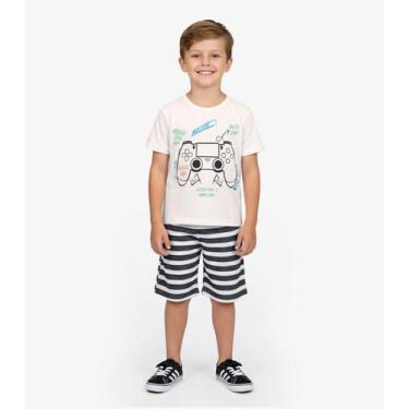 Imagem de Conjunto Infantil Curto Verão Menino Select Bege, 2, Bege
