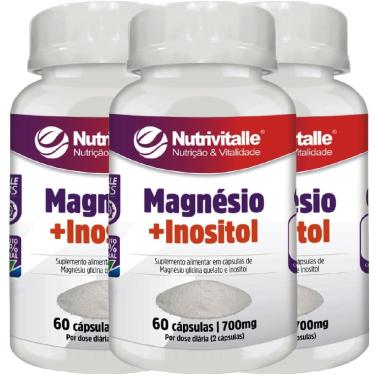 Imagem de KIT 03 MAGNESIO + INOSITOL 700MG 60CAPS NUTRIVITALLE