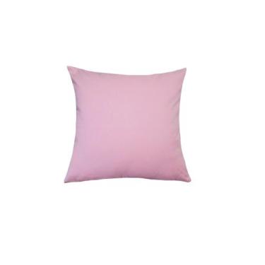 Imagem de Capa de Almofada 55x55 Tecido Algodão Cores Lisas - Nallu Decor, Rosa