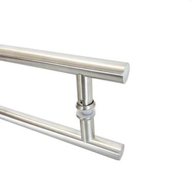 Imagem de Puxador Porta Pivotante 30cm Aço Inox Tubular Redondo Acabamento:Escov