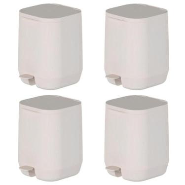 Imagem de 4x Lixeira Banheiro Com Pedal 6L Ou Aura Bege