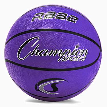 Imagem de Bola de basquete Champion Sports Rubber Junior, resistente – (tamanho 5, roxo) (RBB2PR)