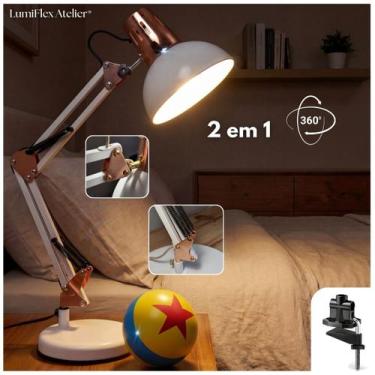 Imagem de Luminária De Mesa Articulada Abajur Cabeceira Cama Modelo Pixar - Gené