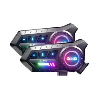 Imagem de Capacete De Motocicleta Bluetooth X3 pro Intercomunicador Para 2 Motoc