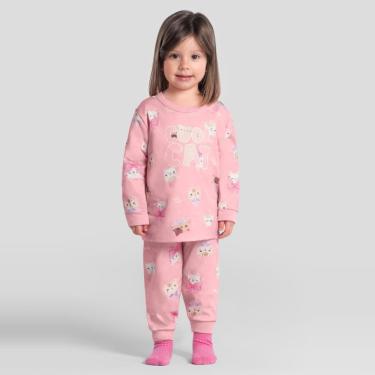 Imagem de Pijama infantil menina gatinhos brilha no escuro Brandili