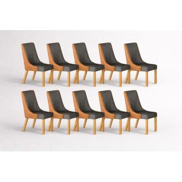 Imagem de Kit 8 cadeiras maciça de Jantar Estofada Bella- Arbo Design