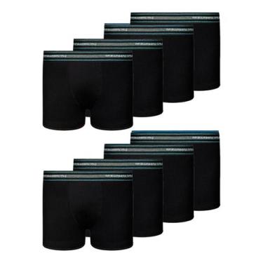 Imagem de Kit 8 Cuecas Boxer Infantil Lupo Box Criança Algodão Menino - P, Preto