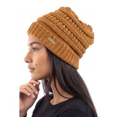 Imagem de Gorro de tricô inverno feminino 60018 - - Domizia, Caramelo