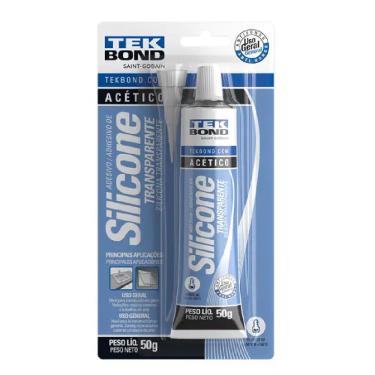 Imagem de Adesivo de Silicone Acetinado 50 Gramas Transparente Antifungo com Alta Elasticidade 50G Tekbond