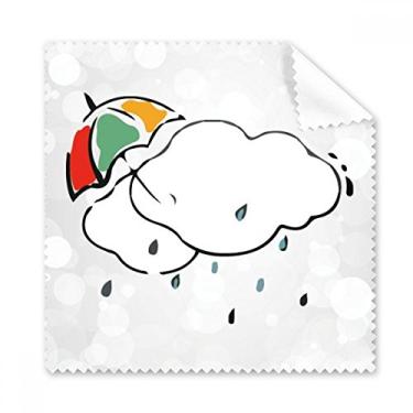 Imagem de Guarda-chuva Weather Cloud Ilustration Pattern pano de limpeza de tela de telefone limpador de óculos 5 peças