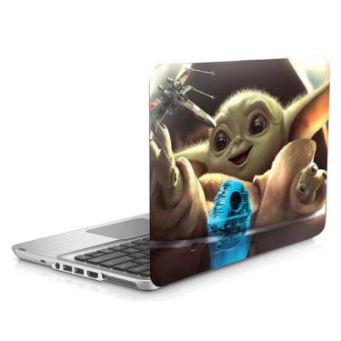 Imagem de Skin Adesivo Protetor Para Notebook 15" Baby Yoda Star Wars B1 - Skin