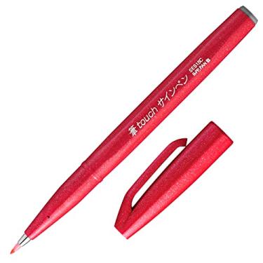 Imagem de Pentel Caneta Fude Touch Sign, vermelha, feltro como pincel (SES15C-B)