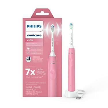 Imagem de PHILIPS Escova de dentes elétrica Sonicare 4100, escova de dentes elétrica recarregável com sensor de pressão, rosa-escuro HX3681/26