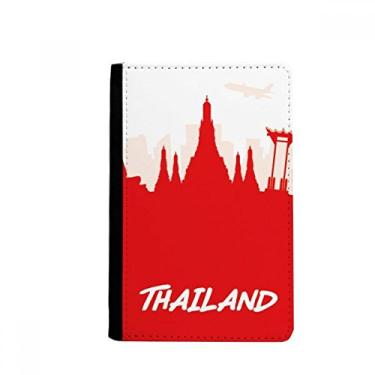 Imagem de Porta-passaporte Notecase Burse Red Outline Landmark Tailândia Carteira porta-cartões