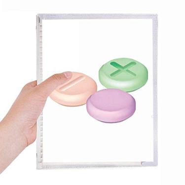 Imagem de Caderno com estampa de produtos de cuidados com a saúde, folhas soltas, diário recarregável, papelaria