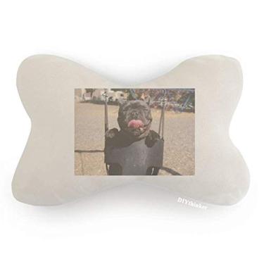 Imagem de DIYthinker Almofada para decoração de pescoço Bulldog para animais de estimação, decoração de carro, almofada para apoio de cabeça