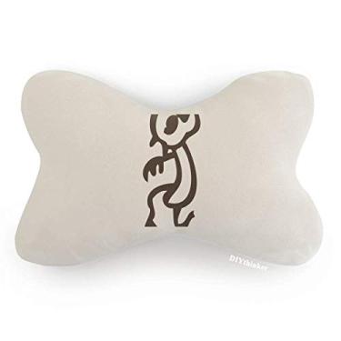 Imagem de DIYthinker Bones Inscriptions Almofada de apoio de cabeça com estampa de macaco do zodíaco chinês para carro