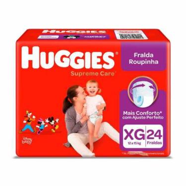 Imagem de Huggies supreme care fralda roupinha tamanho xg mega 24 tiras
