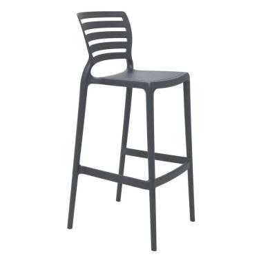 Imagem de Cadeira Tramontina Sofia Alta Bar Em Polipropileno E Fibra De Vidro Grafite Tramontina