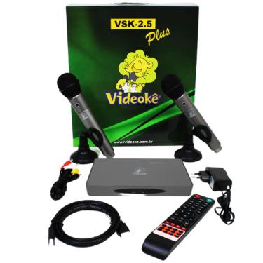 Imagem de Karaokê Videokê VSK 2.5 Plus Com 200 Músicas + 2 Microfones Sem Fio - 200